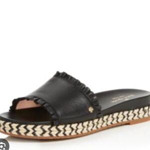 Kate Spade Black Espadrille Slides